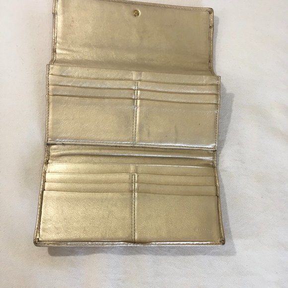 Coach Gold Wallet 7.5" x 4" - Picture 3 of 9